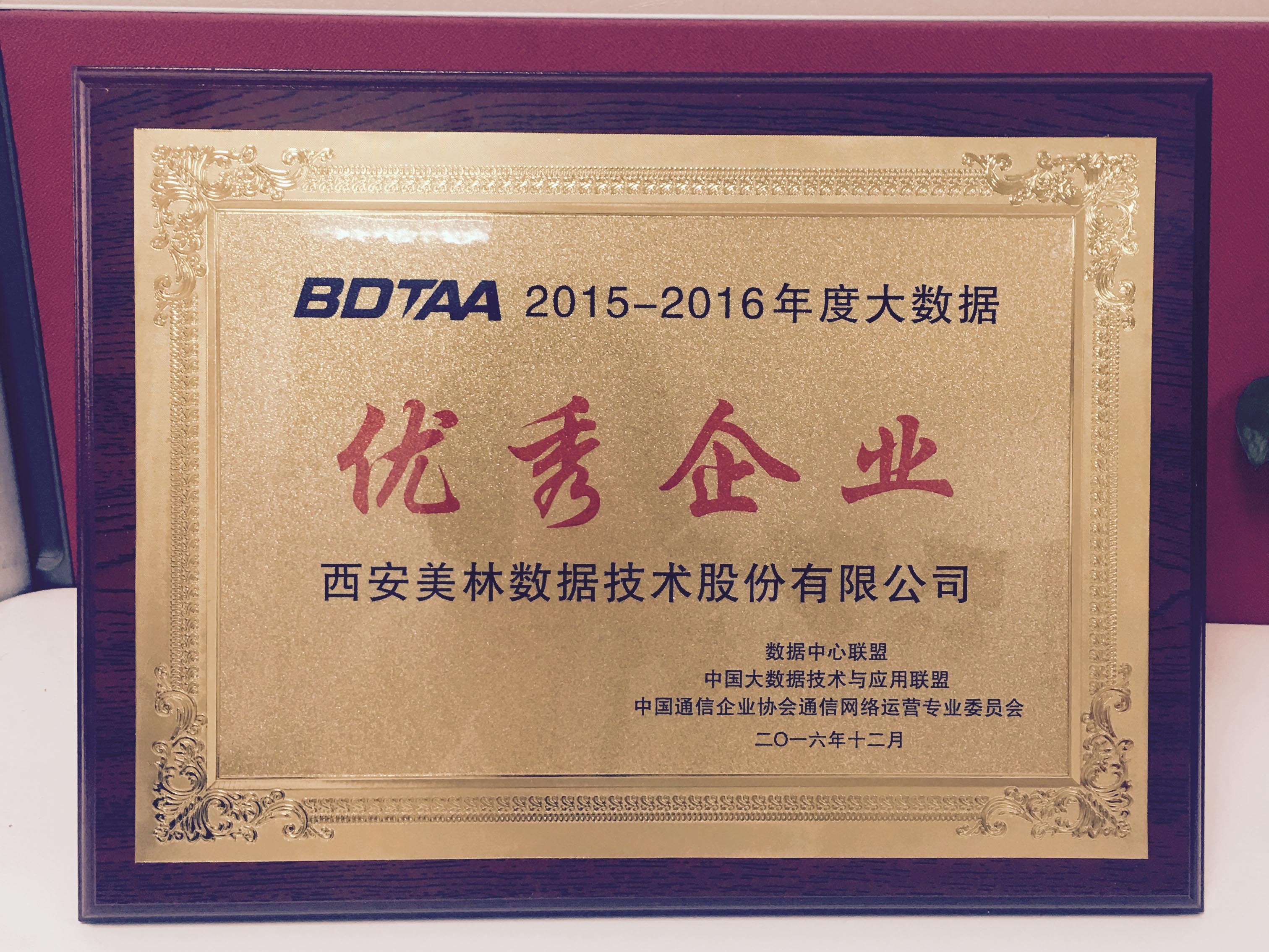 开年大吉|美林数据荣获“2015-2016年度中国大数据优秀企业”奖